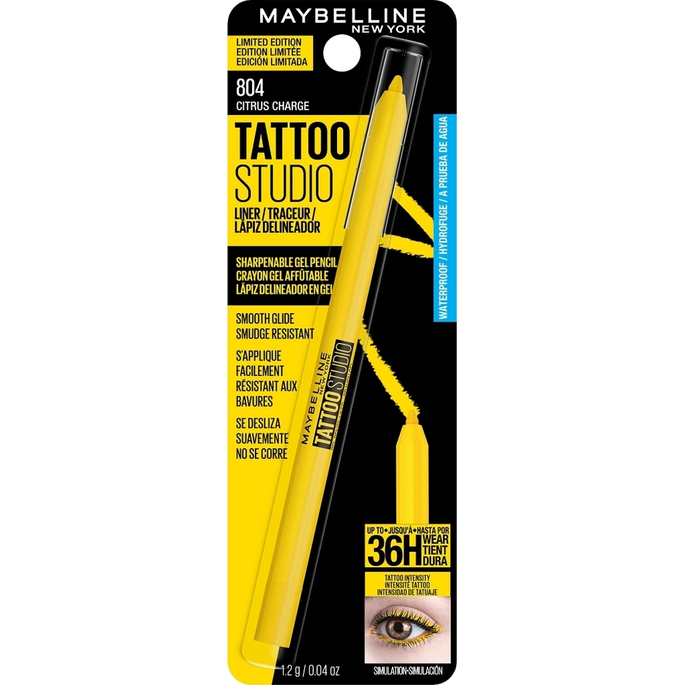 MAYBELLINE Tattoo Studio Eyeliner Pencil, 804 Citrus Charge